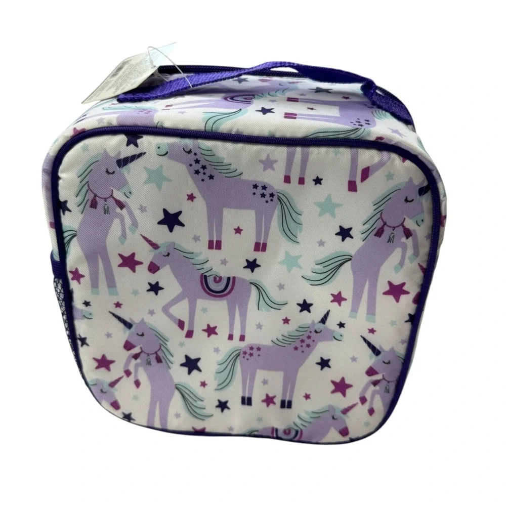 NEW Everyday Living Unicorn Lunch Box Purple Teal Star Insulated Bag Whimsical